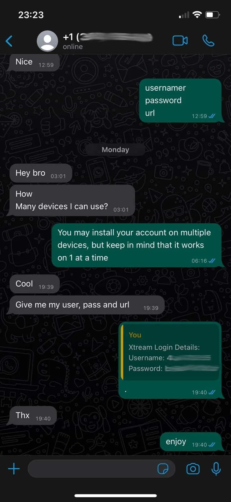WhatsApp support conversation with a British IPTV Sub customer (3 of 12)