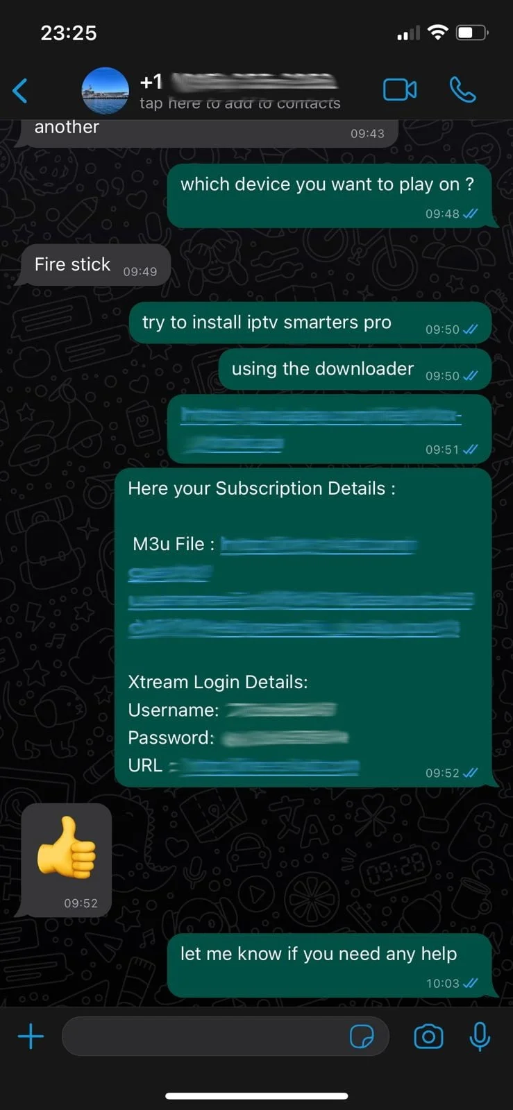 WhatsApp support conversation with a British IPTV Sub customer (6 of 12)