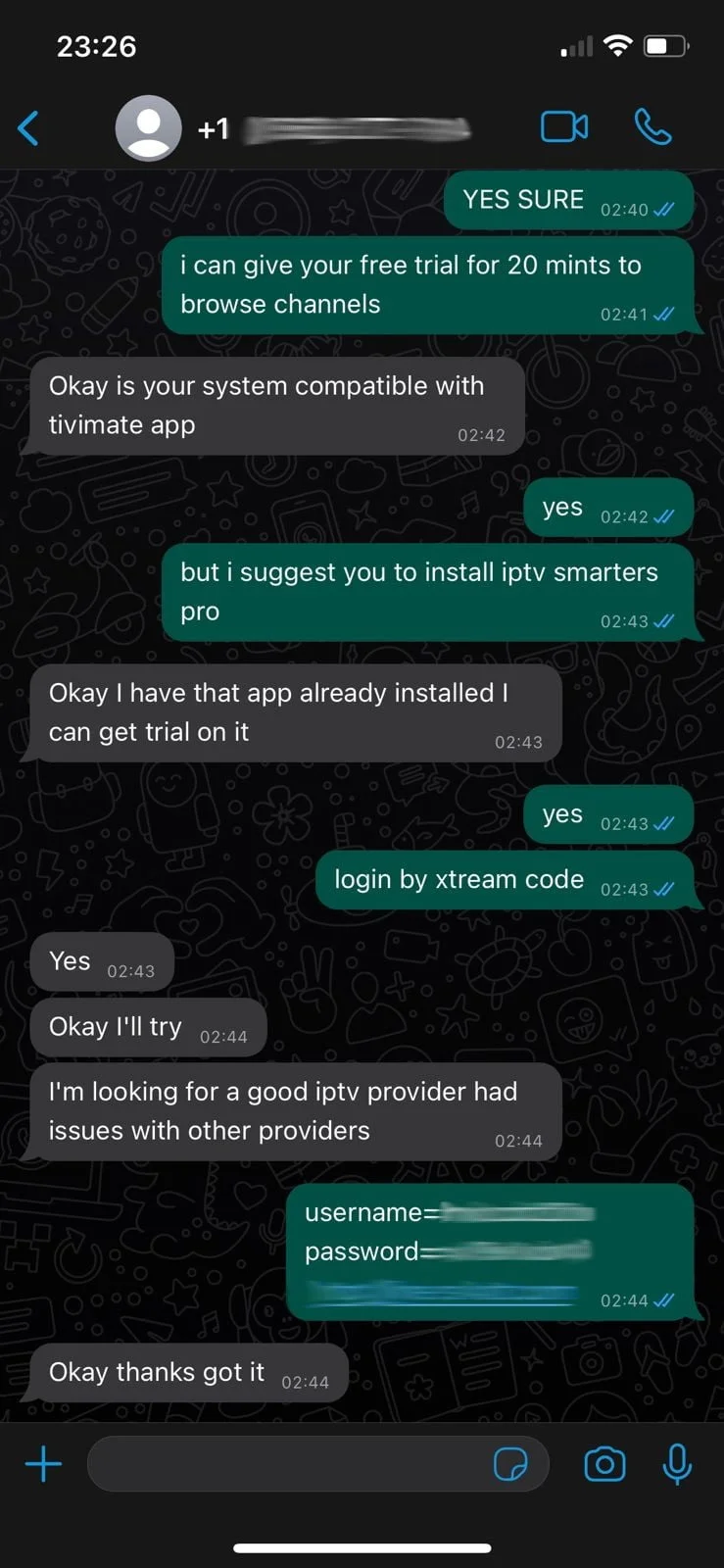 WhatsApp support conversation with a British IPTV Sub customer (9 of 12)